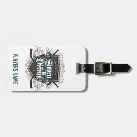 (Hockey Defenseman)荷物タグを守ることを誓う ラゲッジタグ (正面横)