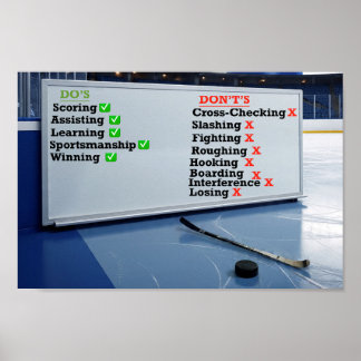 Hockey Do's and Don'ts Whiteboard ポスター