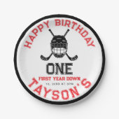 Hockey First Year Down 1st birthday  ペーパープレート (正面)