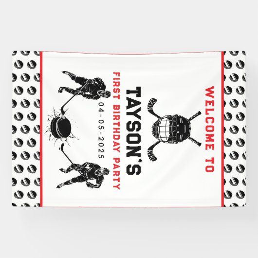 Hockey First Year Down Foam Board – 1st Birthday  横断幕 (横)