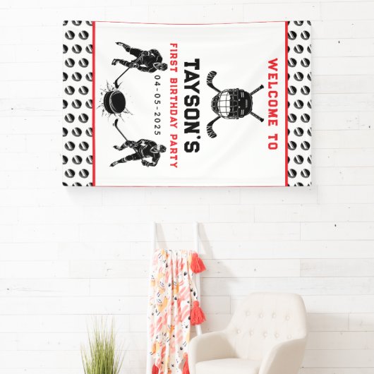 Hockey First Year Down Foam Board – 1st Birthday  横断幕 (インサイチュ)