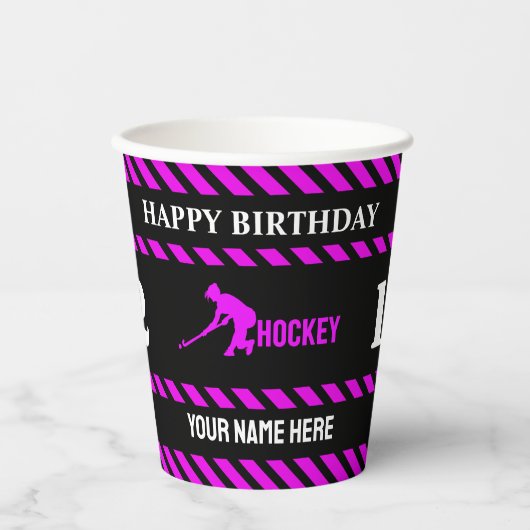 Hockey Girl Birthday, Hockey Player Gift 紙コップ (正面)