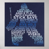 Hockey Goalie Text Art Poster ポスター (正面)