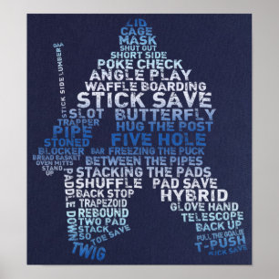 Hockey Goalie Text Art Poster ポスター