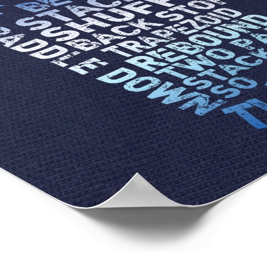 Hockey Goalie Text Art Poster ポスター (角)