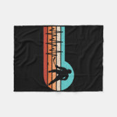 Hockey Heartbeat Retro Ice Hockey Player Men Boys  フリースブランケット (正面(横))