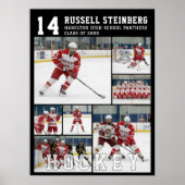 Hockey High School Senior 7 Photo Collage ポスター (正面)