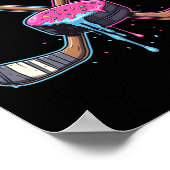 Hockey Ice Cream Drip Boys Youth Kids Men Women Dr ポスター (角)