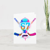 Hockey Ice Cream Drip Number 67 Player 67th Birthd カード (正面)