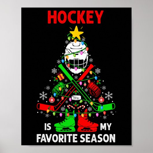 Hockey Is My Favorite Season Christmas Tree Equipm ポスター (正面)
