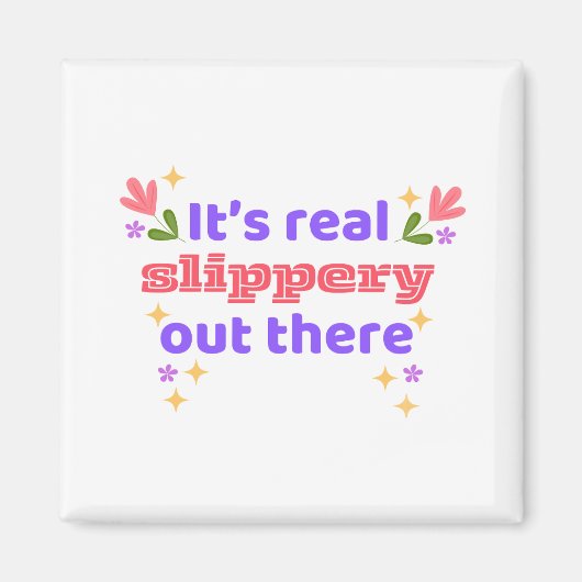 Hockey Magnet Best Chirps Hockey It's Slippery マグネット (正面)