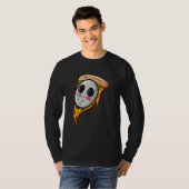Hockey Mask Halloween Horror and Pizza Tシャツ (正面フル)