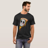 Hockey Mask Halloween Horror and Pizza Tシャツ (正面フル)