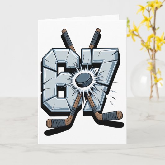 Hockey Meme Six Seven 6 7 67 Hockey Meme  カード (黄色い花)