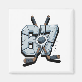 Hockey Meme Six Seven 6 7 67 Hockey Meme  マグネット