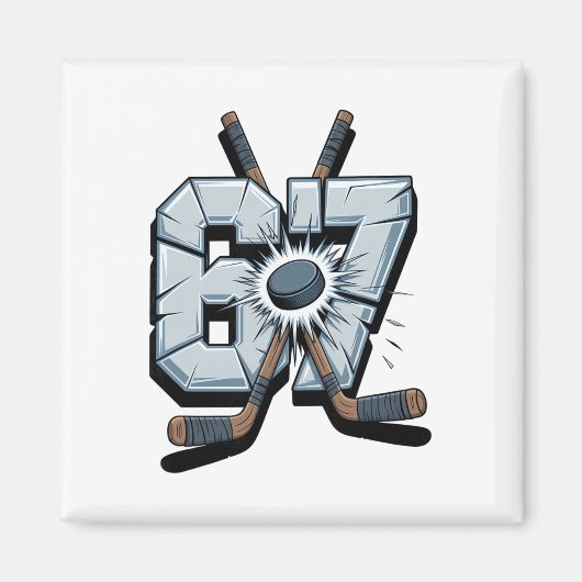 Hockey Meme Six Seven 6 7 67 Hockey Meme  マグネット (正面)