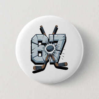 Hockey Meme Six Seven 6 7 67 Hockey Meme  缶バッジ