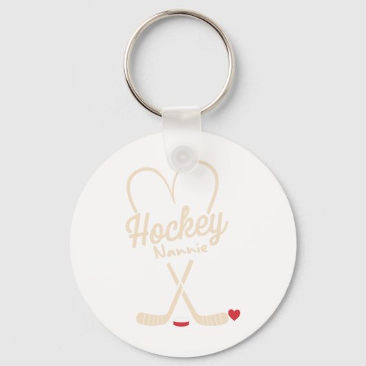 Hockey Nannie Heart Hockey Player キーホルダー (正面)
