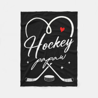 Hockey Papaw Hockey Player Family Matching 1 フリースブランケット