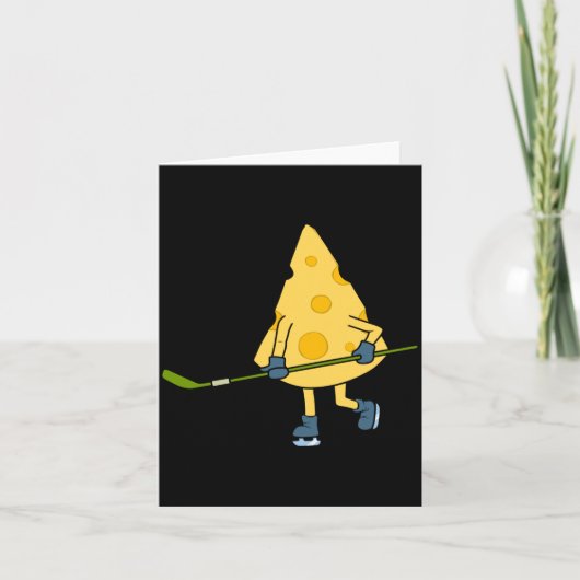 Hockey Player Cute Cheese Hobby Sports Performance カード (正面)