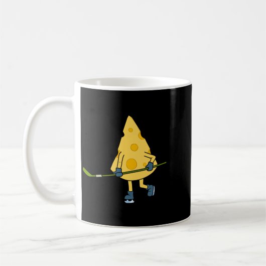 Hockey Player Cute Cheese Hobby Sports Performance コーヒーマグカップ (左)