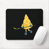 Hockey Player Cute Cheese Hobby Sports Performance マウスパッド (マウス)
