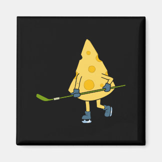 Hockey Player Cute Cheese Hobby Sports Performance マグネット