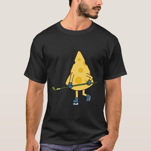 Hockey Player Cute Cheese Hobby Sports Performance Tシャツ (正面)