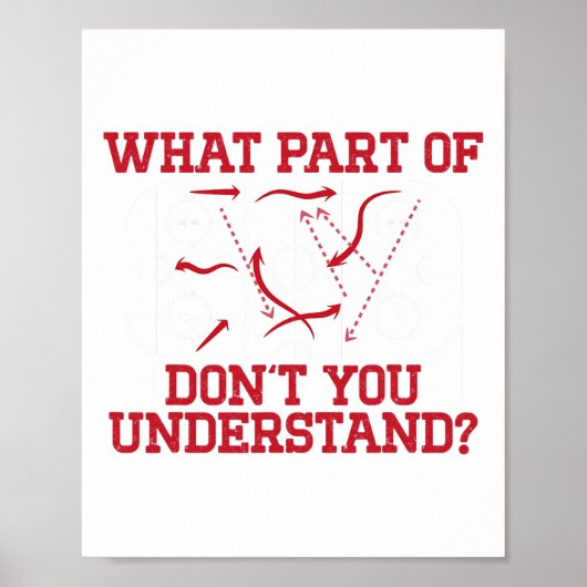 Hockey Player Funny Rink Diagram Youth Ice Hockey  ポスター (正面)