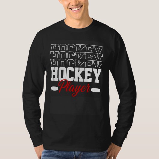 Hockey Player Ice and Roller Hockey Tシャツ (正面)
