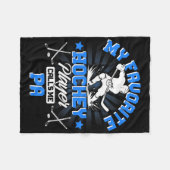 Hockey Player Ice My Favorite Hockey Player Calls  フリースブランケット (正面(横))