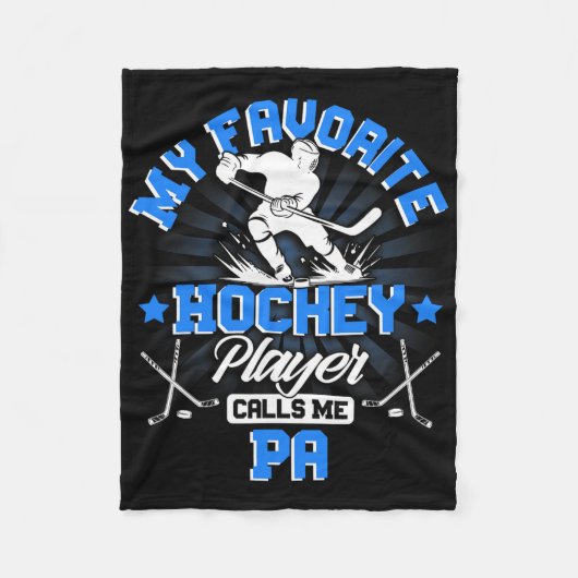 Hockey Player Ice My Favorite Hockey Player Calls  フリースブランケット (正面)