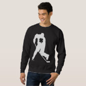 Hockey Player Lucky Shamrock C St Patricks Day Boy スウェットシャツ (正面フル)