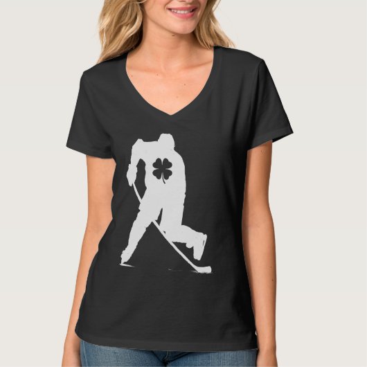 Hockey Player Lucky Shamrock C St Patricks Day Boy Tシャツ (正面)