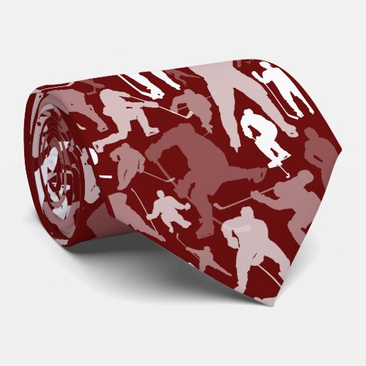 Hockey Player Pattern ネクタイ (ロール)