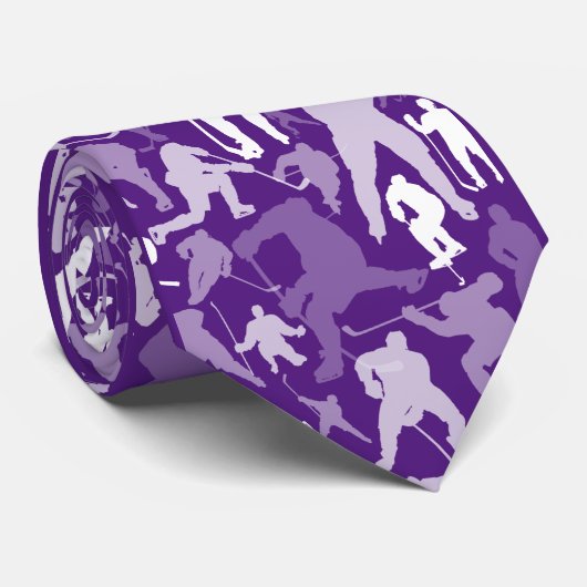 Hockey Player Pattern Neck Tie ネクタイ (ロール)