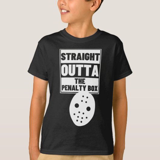 Hockey Player Straight Outta Penalty Box Funny Ice Tシャツ (正面)