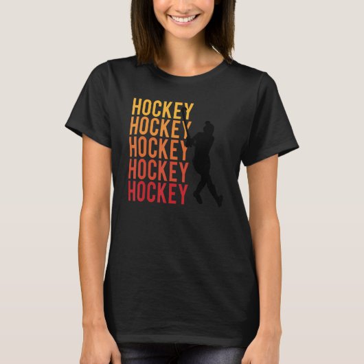 Hockey player with hockey stick field hockey count tシャツ (正面)