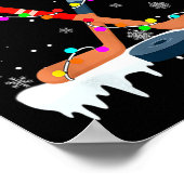 Hockey Santa Hat Christmas Lights Fun Sport Boys X ポスター (角)