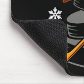 Hockey Santa Hat Snowman Xmas Funny Hockey Lover C マウスパッド (コーナー)