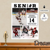 Hockey Senior Night 5 Photo Collage ポスター