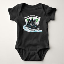 Hockey Skater with stat cards - Baby T-shirts