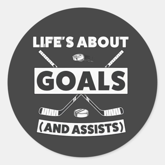 Hockey Team Spirit Quote Tee ラウンドシール (正面)