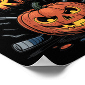 Hockey Trick Halloween Soky Pumpkin Ice Hockey Hal ポスター (角)