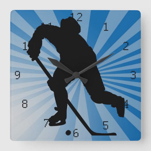 hockey Wall Clock スクエア壁時計 (正面)