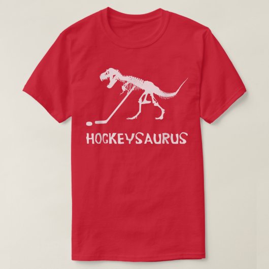 Hockeysaurus TRe Hockey Dinosaur Skeleton  Tシャツ (デザイン正面)