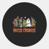 Hocus Croakus Frog Halloween Magic Spell Funny Wit ラウンドシール (正面)