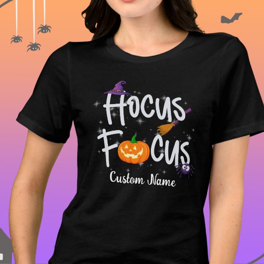 Hocus Focusハロウィーン先生カスタマイズ可能Tシャツ トライブレンドＴシャツ