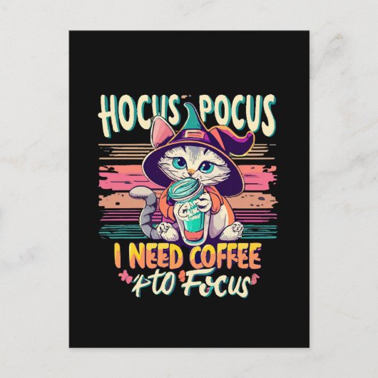 Hocus Focus - コーヒー飲まなきゃ集中できない ポストカード (正面)