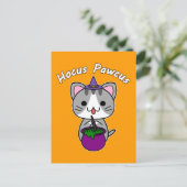 Hocus Pawcus - Gray Tabby Cat – ホワイト書ズ シーズンポストカード (スタンド正面)
